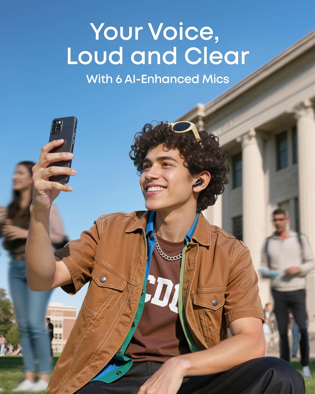 Soundcore P31I by Anker, Real-Time Adaptive Noise Cancelling, Hi-Res Sound, Translation Earbuds, 50H Playtime, Wireless Earbuds, Bluetooth Earphones, Spatial Audio, Fast Charging, IP55 (Black)