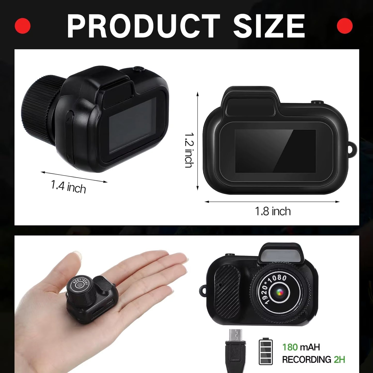 8MP Mini Y3000 Keychain Camera Photo Tiny Digital Body Cameras Thumb Cam DV Micro Camcorder Support SD Card with Screen for Kids