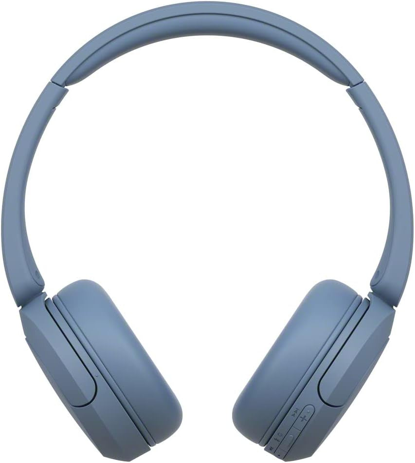 Sony WH-CH520 Wireless Headphones Bluetooth On-Ear Headset with Microphone and up to 50 Hours Battery Life with Quick Charging, Blue