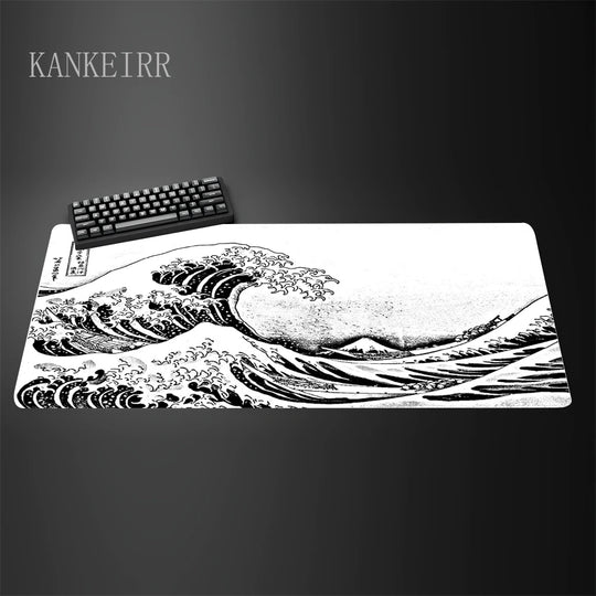 Computer Art Mouse Pad the Great Wave of Kanagawa Large Gaming Mousepad Gamer Rubber Non-Slip Keyboard Pad Laptop Desk Mat