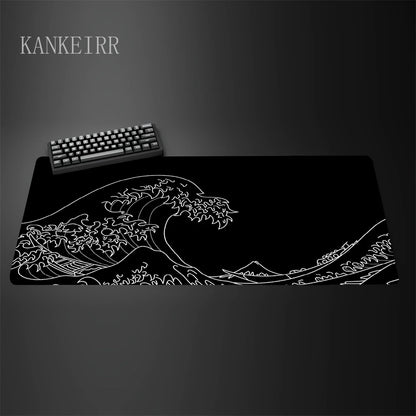 Computer Art Mouse Pad the Great Wave of Kanagawa Large Gaming Mousepad Gamer Rubber Non-Slip Keyboard Pad Laptop Desk Mat