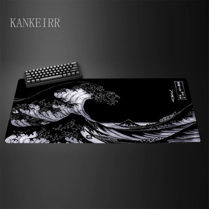 Computer Art Mouse Pad the Great Wave of Kanagawa Large Gaming Mousepad Gamer Rubber Non-Slip Keyboard Pad Laptop Desk Mat
