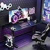 Veken 55 Inch Large Electric Standing Desk, Gaming Table, Black | Height Adjustable Sit Stand up Computer Tables for Home Office, Study , Writing, Suit Students, Employees and Group Work