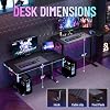 Veken 55 Inch Large Electric Standing Desk, Gaming Table, Black | Height Adjustable Sit Stand up Computer Tables for Home Office, Study , Writing, Suit Students, Employees and Group Work