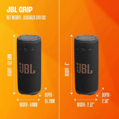 JBL Grip - Compact Bluetooth Speaker with Bold JBL Pro Sound and Ambient Light, up to 14 Hours of Playtime, Water, Dust and Drop-Proof (IP68), & Multi-Speaker Connection with Auracast™ (Black)