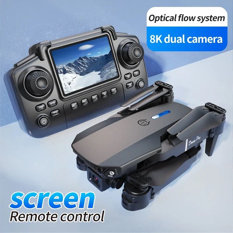 Professional E88 PRO Drone with Screen 8K HD Camera Wifi FPV Foldable RC Quadcopter Helicopter Toy for Kids Adults Outdoor Gifts