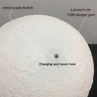 3D LED Moon Lamp Nightlight Fairy Table Bedroom Bedside Cute Kids Night Light for Room Birthday Party Decoration Christmas Gifts