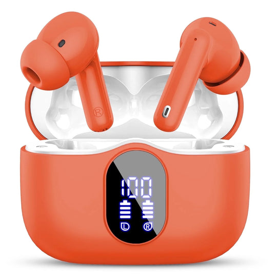 Wireless Earbuds, Bluetooth 5.4 Headphones Bass Stereo, Ear Buds with Noise Cancelling Mic, LED Display in Ear Earphones Clear Calls, IP7 Waterproof Bluetooth Earbuds for Phones/Sports/Laptop, Black