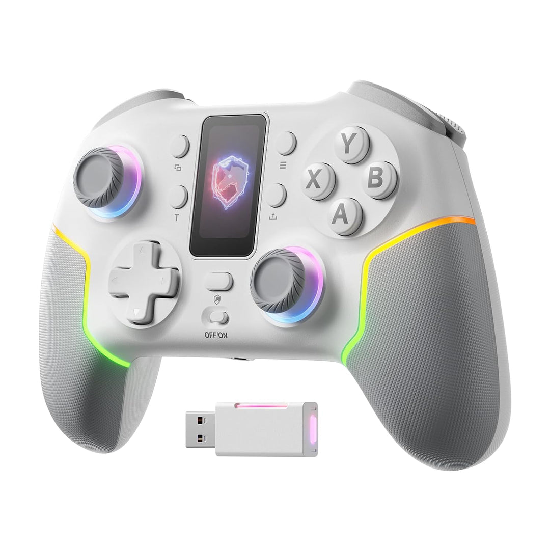 Echtpower Wireless PC Gaming Controller - Hall Effect Joystick, 2.4G & Wired 1000Hz Polling Rate, 800Mah Battery, Adjustable Turbo/Vibration - for Pc/Switch/Ios/Android