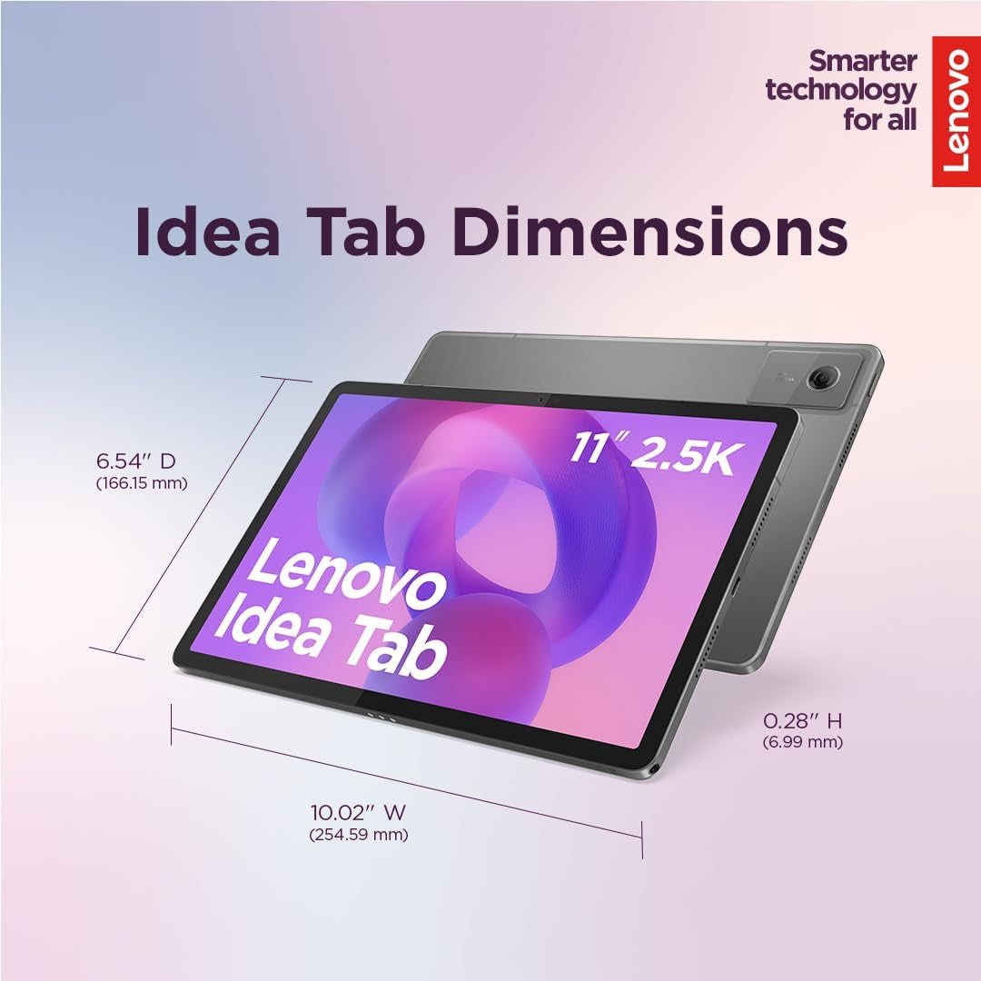 Idea Tab - College Tablet - 11″ 2.5K IPS Touchscreen Display - 90Hz - Mediatek Dimensity 6300-4 GB Memory - 128 GB Storage - Integrated Arm Mali-G57 MC2 - Tab Pen and Folio Case